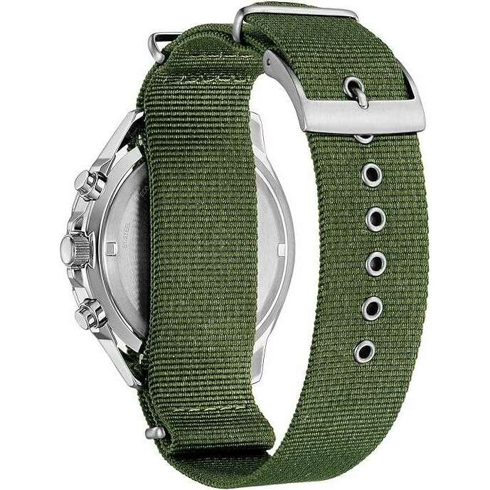 ROOK JAPAN:CITIZEN COLLECTION ECO DRIVE KHAKI NYLON STRAP MEN WATCH AT2500-19W,JDM Watch,Citizen Collection