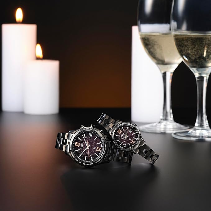 SEIKO LUKIA ESSENTIAL COLLECTION PAIR LIMITED MODEL BLACK & PURPLE WOMEN WATCH SSVV087