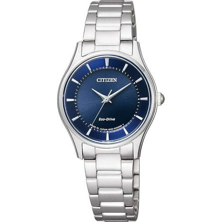 ROOK JAPAN:CITIZEN COLLECTION ECO-DRIVE SOLAR SILVER STRAP NAVY BLUE DIAL LADIES WATCH EM0400-51L,JDM Watch,Citizen Collection