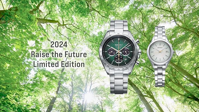SEIKO SELECTION 2024 RAISE THE FUTURE LIMITED EDITION SILVER & GREEN MEN WATCH SBPY177