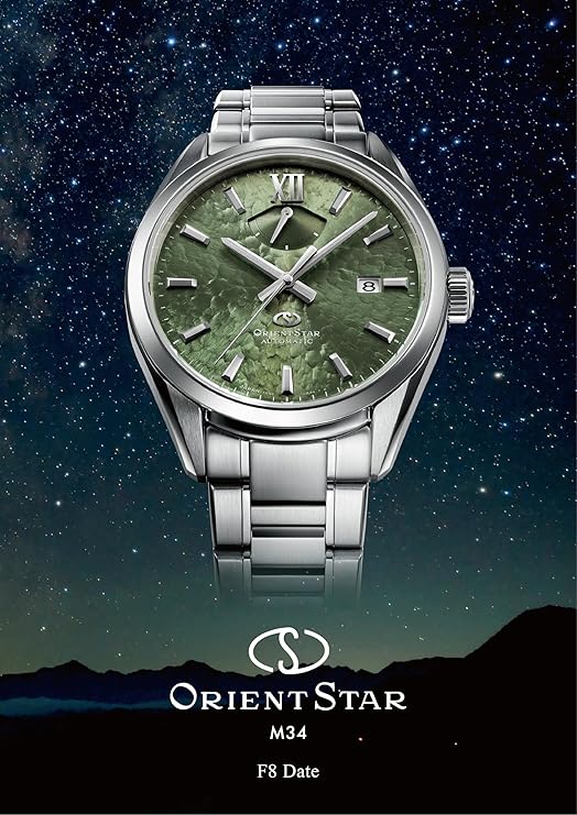 ORIENT STAR M34 F8 MECHANICAL AUTOMATIC SILVER & GREEN MEN WATCH RK-BX0005E