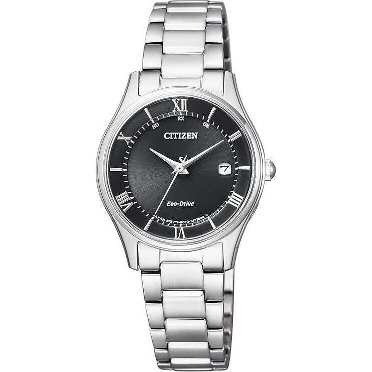 ROOK JAPAN:CITIZEN COLLECTION ECO-DRIVE RADIO SILVER STRAP BLACK DIAL LADIES WATCH ES0000-79E,JDM Watch,Citizen Collection