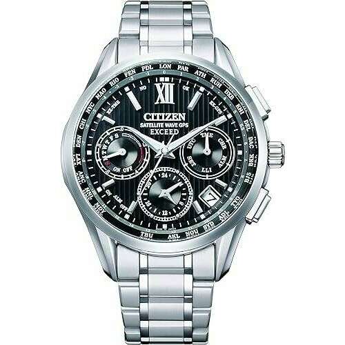 ROOK JAPAN:CITIZEN EXCEED ANALOG GLOW-IN-THE-DARK SILVER STRAP BLACK DIAL MEN WATCH CC4030-58E,JDM Watch,Citizen Exceed