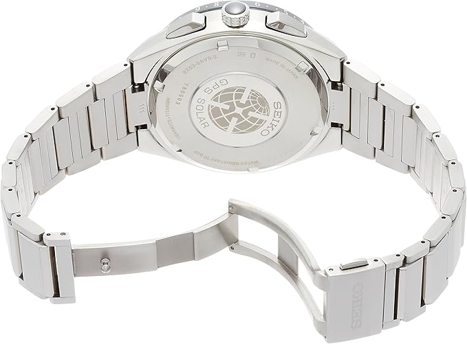 SEIKO ASTRON GPS SOLAR EXECUTIVE LINE DUAL TIME TITANIUM MODEL SILVER MEN WATCH SBXB155