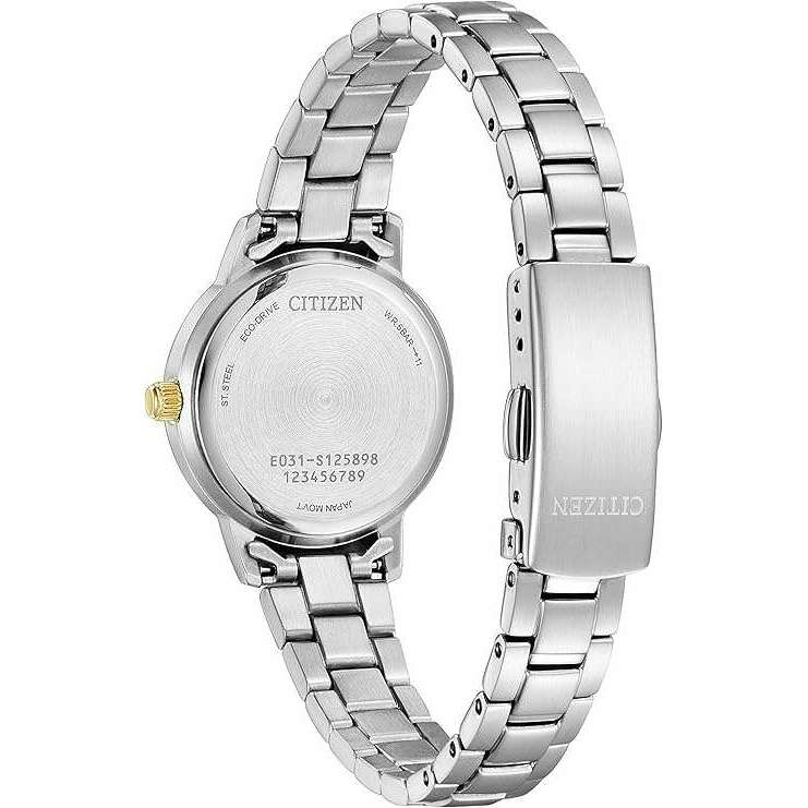 ROOK JAPAN:CITIZEN ECO-DRIVE ANALOG SILVER STRAP GOLDEN HANDS LADIES WATCH EM0930-58P,JDM Watch,The Citizen