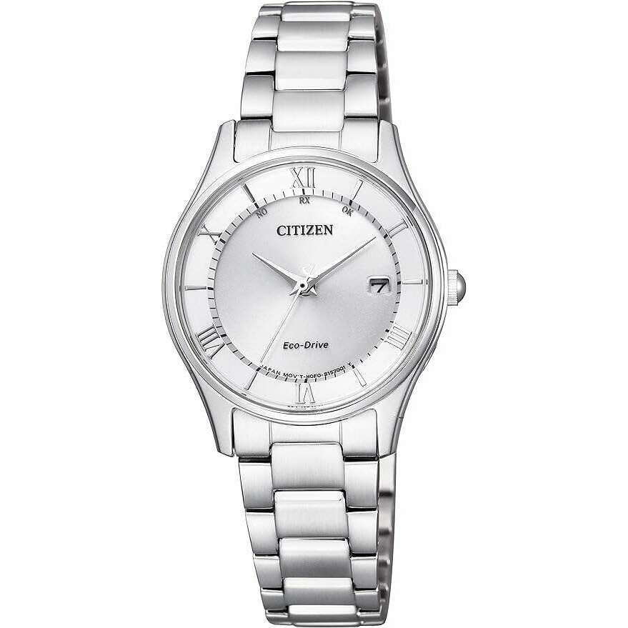 ROOK JAPAN:CITIZEN COLLECTION ECO-DRIVE RADIO SOLAR SILVER STRAP WHITE DIAL LADIES WATCH ES0000-79A,JDM Watch,Citizen Collection