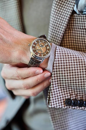 ORIENT STAR MOON PHASE M45 F7 AUTOMATIC MECHANICAL BROWN MEN WATCH (LIMITED 350) RK-AY0120A