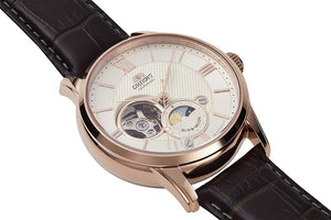 ORIENT SUN&MOON MECHANICAL LEATHER STRAP MEN WATCH RA-AS0003S