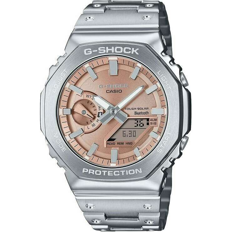 ROOK JAPAN:CASIO G-SHOCK BLUETOOTH FULL METAL SOLAR SILVER & COPPER MEN WATCH GM-B2100AD-5AJF,JDM Watch,Casio G-Shock