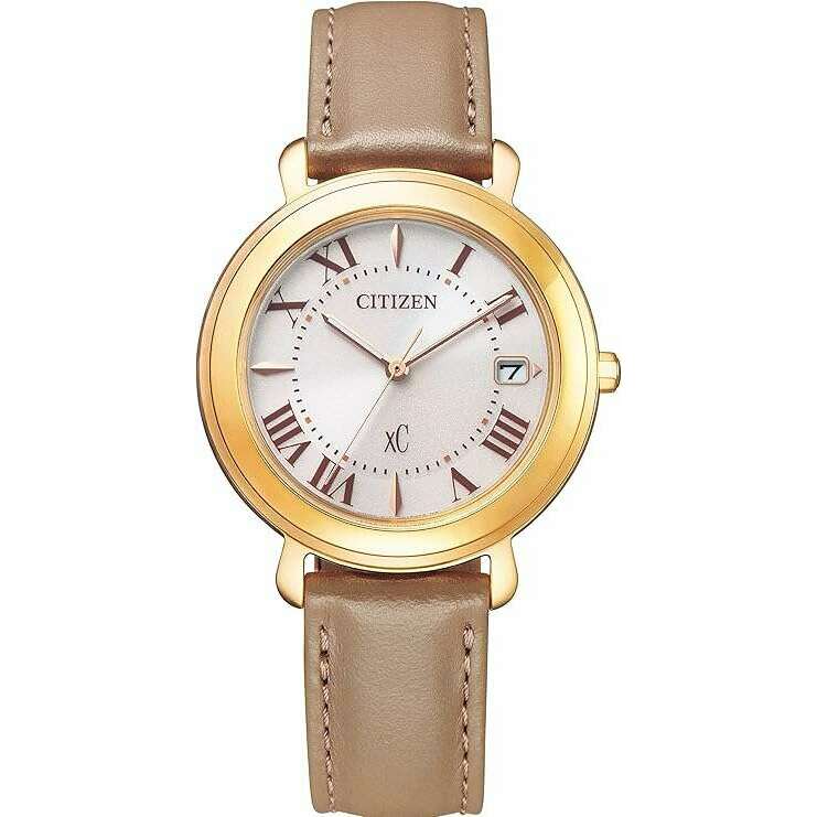 ROOK JAPAN:CITIZEN XC HIKARI COLLECTION ECO-DRIVE SOLAR BEIGE LEATHER STRAP LADIES WATCH EO1203-03A,JDM Watch,Citizen xC