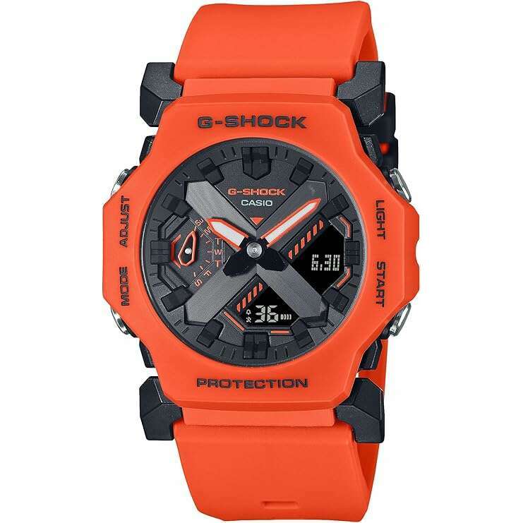 CASIO G-SHOCK DAY-DATE ANALOG DIGITAL DIAL ORANGE RESIN