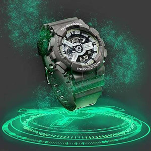 ROOK JAPAN:CASIO G-SHOCK HIDDEN GLOW SERIES DAY-DATE ANALOG DIGITAL DIAL GREY MEN WATCH GA-110HD-8AJF,JDM Watch,Casio G-Shock