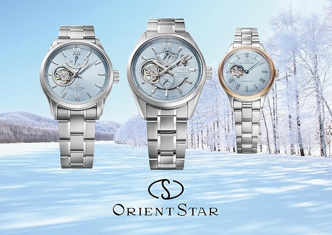 ORIENT STAR CLASSIC SEMI-SKELETON SILVER & SKY BLUE WOMEN WATCH (LIMITED 180) RK-ND0020L