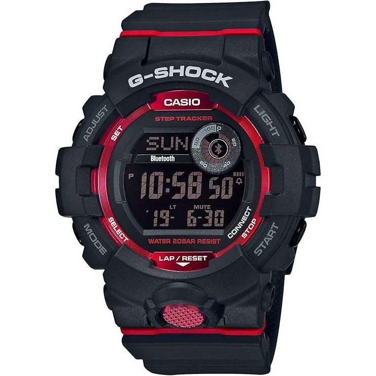CASIO G SHOCK PEDOMETER BLUETOOTH DIGITAL DIAL BLACK RED MEN WATCH G ROOK JAPAN