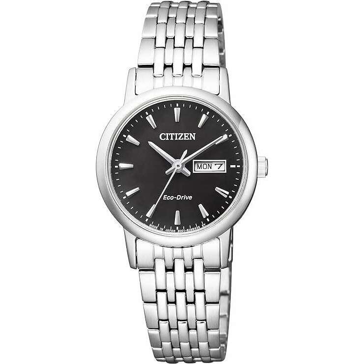 ROOK JAPAN:CITIZEN COLLECTION ECO-DRIVE SILVER STRAP BLACK DIAL LADIES WATCH EW3250-53E,JDM Watch,Citizen Collection