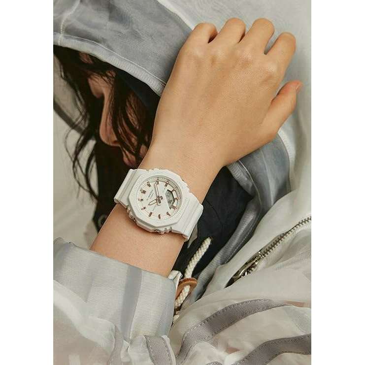 ROOK JAPAN:CASIO G-SHOCK WHITE & PINK GOLD ANALOG DIGITAL LADIES WATCH GMA-P2100M-7AJF,JDM Watch,Casio G-Shock