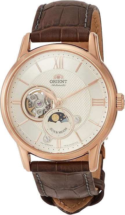 ORIENT SUN&MOON MECHANICAL LEATHER STRAP MEN WATCH RA-AS0003S