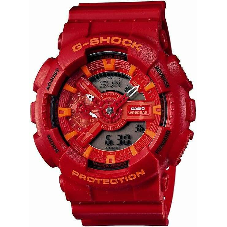 ROOK JAPAN:CASIO G-SHOCK DAY-DATE RUBBER STRAP ANALOG DIGITAL DIAL RED MEN WATCH GA-110AC-4AJF,JDM Watch,Casio G-Shock