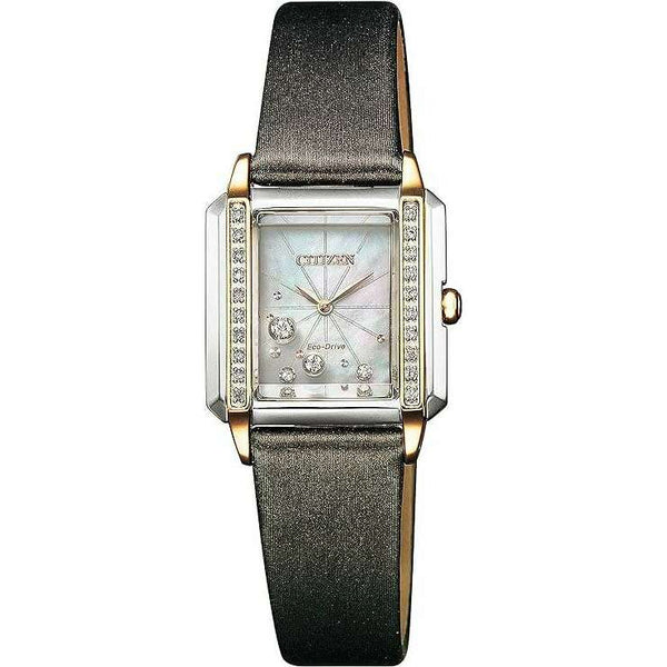 CITIZEN L ECO-DRIVE SQUARE MODEL DIAMONDS PEARL COLORED DIAL