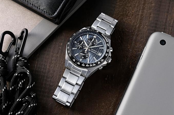 SEIKO SELECTION S SERIES CHRONOGRAPH SILVER & BLUE GREY MEN WATCH SBTR041