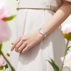 SEIKO LUKIA GROW SOLAR RADIO WAVE SILVER & PINK GOLD WOMEN WATCH SSVW230