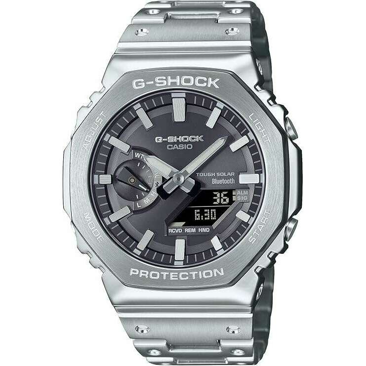ROOK JAPAN:CASIO G-SHOCK BLUETOOTH FULL METAL SOLAR SILVER & BLACK MEN WATCH GM-B2100SD-1AJF,JDM Watch,Casio G-Shock