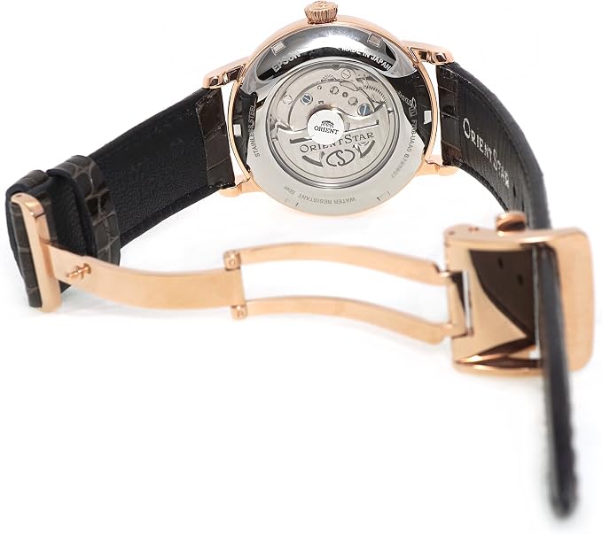 ORIENT STAR SEMI SKELETON AUTOMATIC ROSE GOLD MEN WATCH RE-HH0003S