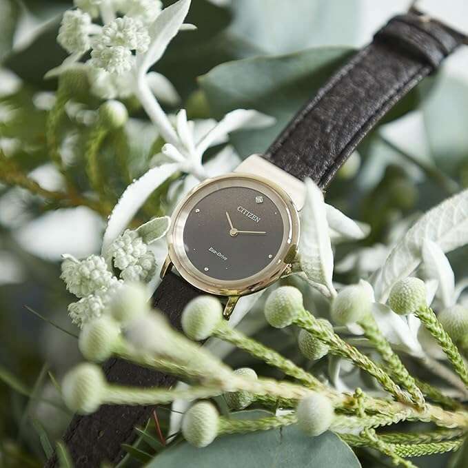 ROOK JAPAN:CITIZEN ECO-DRIVE ANALOG BROWN RESIN/LEATHER STRAP LADIES WATCH EG7078-12X,JDM Watch,The Citizen