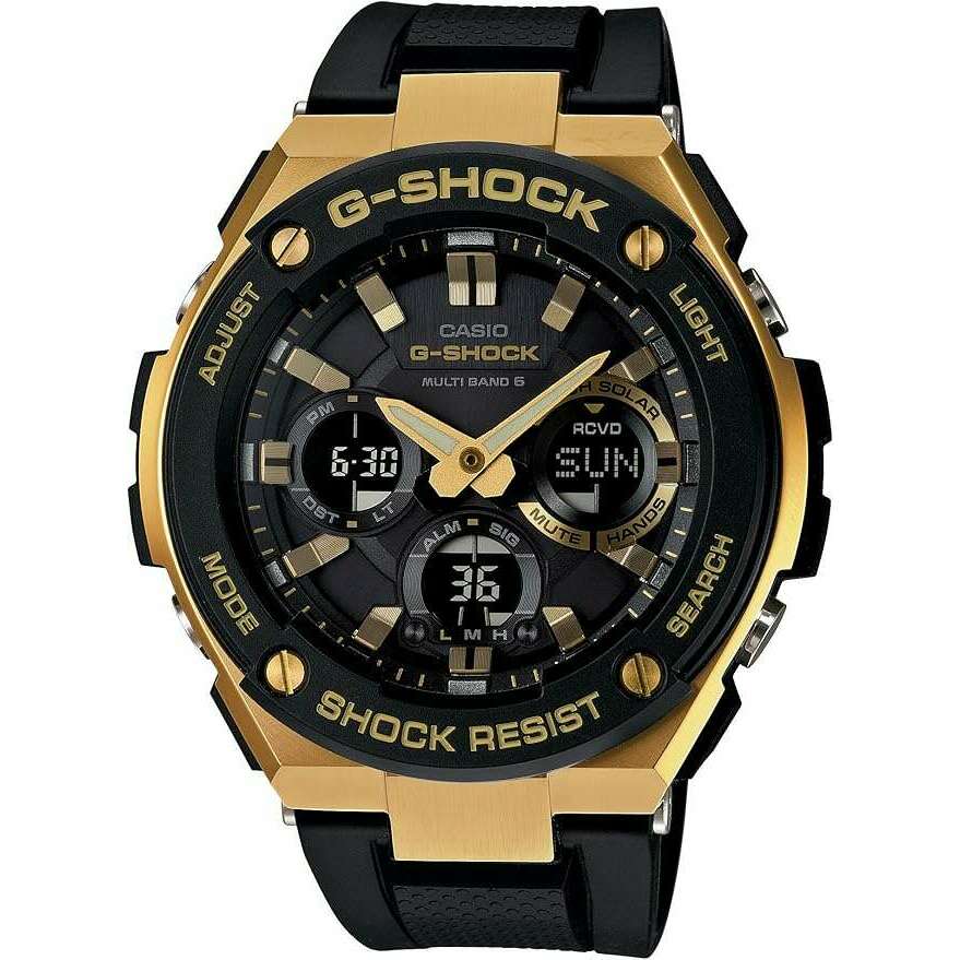 ROOK JAPAN:CASIO G-SHOCK G-STEEL RADIO SOLAR DAY-DATE BLACK & GOLD MEN WATCH GST-W100G-1AJF,JDM Watch,Casio G-Shock