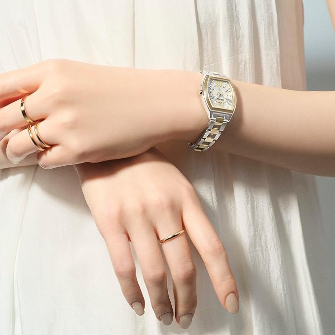 SEIKO LUKIA STANDARD COLLECTION TONNEAU-SHAPED SILVER & GOLD WOMEN WATCH SSVW216