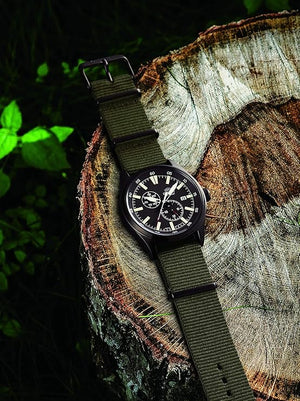 ORIENT FIELD AUTOMATIC KHAKI NYLON STRAP DARK GREY MEN WATCH RN-AK0403N