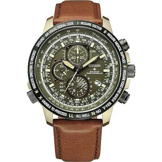 ROOK JAPAN:CITIZEN PROMASTER SKY SERIES ECO DRIVE RADIO BROWN MEN WATCH AT8194-11X,JDM Watch,Citizen Promaster