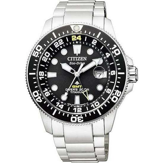 ROOK JAPAN:CITIZEN PROMASTER ECO DRIVE MARINE SERIES GMT DIVER SILVER MEN WATCH BJ7110-89E,JDM Watch,Citizen Promaster