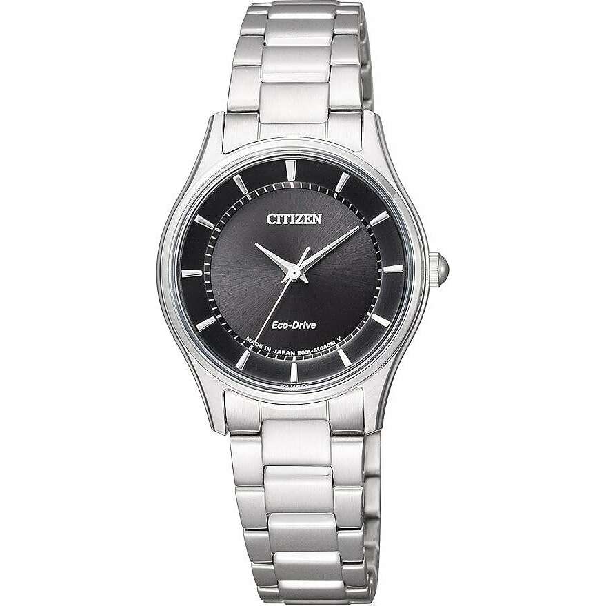 ROOK JAPAN:CITIZEN COLLECTION ECO-DRIVE SILVER STRAP BLACK DIAL LADIES WATCH EM0400-51E,JDM Watch,Citizen Collection