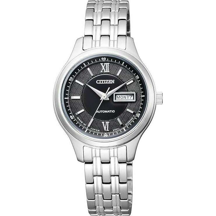 ROOK JAPAN:CITIZEN COLLECTION AUTOMATIC MECHANICAL SILVER STRAP BLACK DIAL LADIES WATCH PD7150-54E,JDM Watch,Citizen Collection