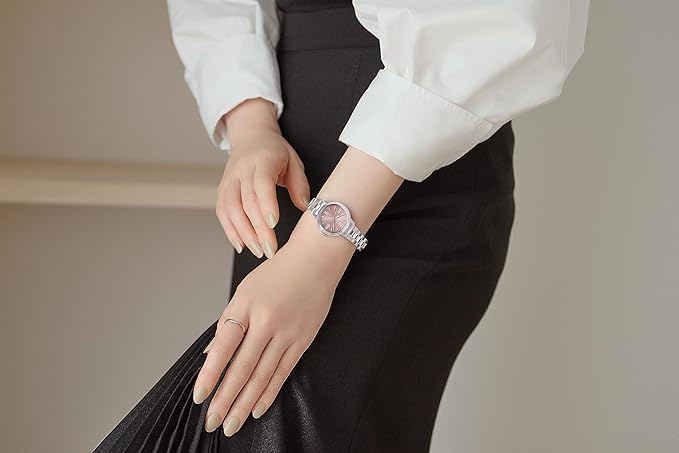 SEIKO LUKIA GROW AW RECOMMENDED COLOR "GARNET GLOW" SILVER & PINK WOMEN WATCH SSVW219