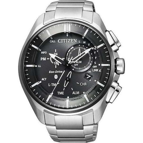 CITIZEN Eco-Drive 腕時計 ブラック CITIZEN ECO-DRIVE BLUETOOTH SOLAR SUPER TITANIUM MODEL BLACK MEN