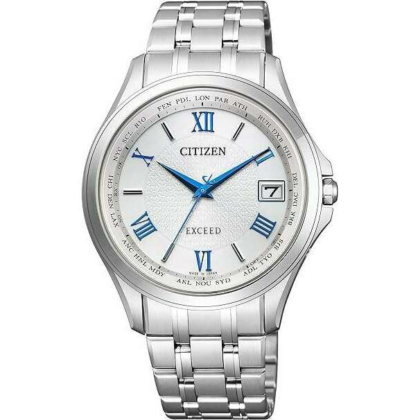 ROOK JAPAN:CITIZEN EXCEED ECO-DRIVE RADIO CONTROLLED SILVER STRAP AND DIAL MEN WATCH CB1080-52B,JDM Watch,Citizen Exceed