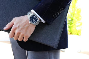 SEIKO SELECTION S SERIES STAINLESS STEEL SILVER & BLUE MEN WATCH SBTH003