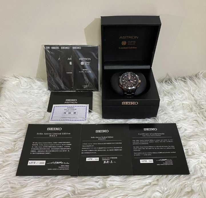 SEIKO ASTRON GPS SOLAR TITANIUM MEN WATCH (3000 LIMITED) SBXB019