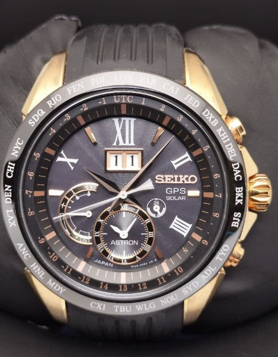 SEIKO ASTRON GPS SOLAR BIG DATE BLACK DIAL BLACK MEN WATCH (DISCONTINUED) SBXB153