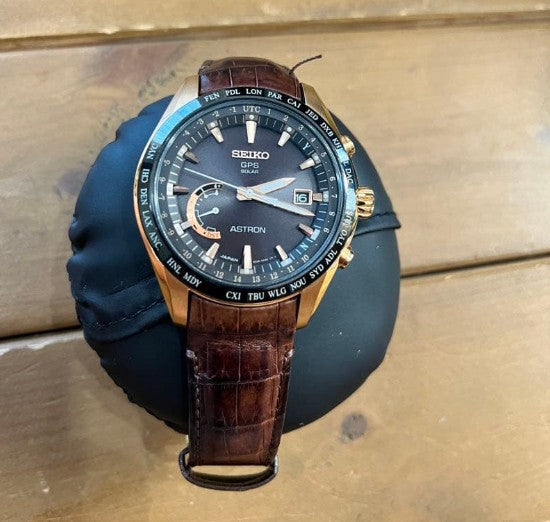 SEIKO ASTRON GPS SOLAR RADIO WAVE TITANIUM DARK BROWN MEN WATCH (DISCONTINUED) SBXB096