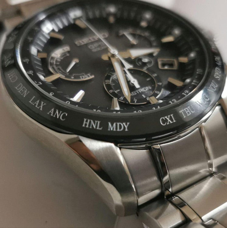 SEIKO ASTRON GPS SOLAR DUAL TIME TRIPLE DIAL SILVER MEN WATCH (DISCONTINUED) SBXB045