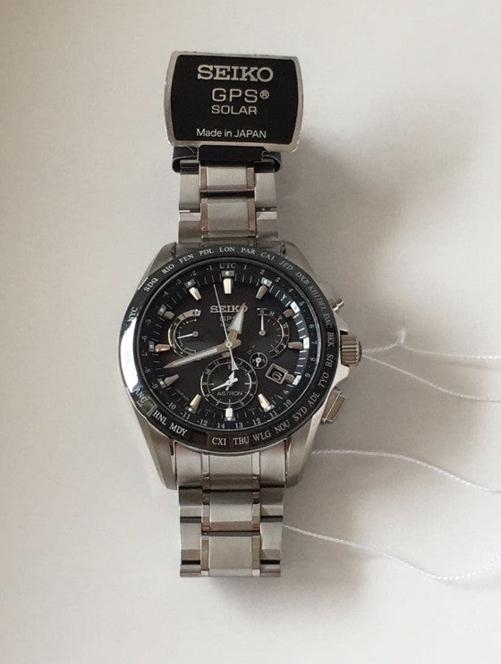 SEIKO ASTRON GPS SOLAR DUAL TIME TRIPLE DIAL SILVER MEN WATCH (DISCONTINUED) SBXB045