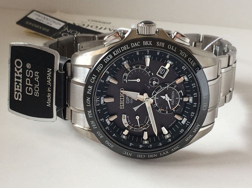 SEIKO ASTRON GPS SOLAR DUAL TIME TRIPLE DIAL SILVER MEN WATCH (DISCONTINUED) SBXB045
