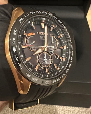 SEIKO ASTRON GPS SOLAR DUAL TIME BLACK MEN WATCH (DISCONTINUED) SBXB055