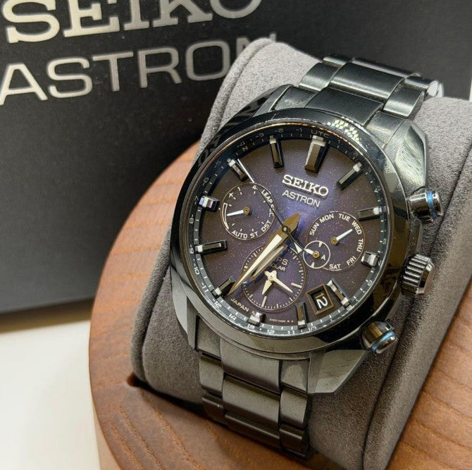 SEIKO ASTRON GPS SOLAR ALL BLACK MEN WATCH (DISCONTINUED) SBXC077