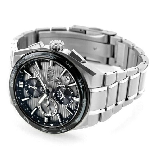SEIKO ASTRON NEXTER GPS SOLAR RADIO WAVE SILVER & GREY MEN WATCH (1500 LIMITED) SBXC177