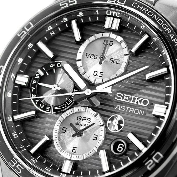 SEIKO ASTRON NEXTER GPS SOLAR RADIO WAVE SILVER & GREY MEN WATCH (1500 LIMITED) SBXC177