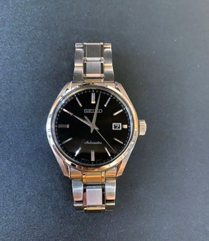 SEIKO PRESAGE PRESTIGE LINE SILVER & BLACK MEN WATCH (DISCONTINUED) SARX035